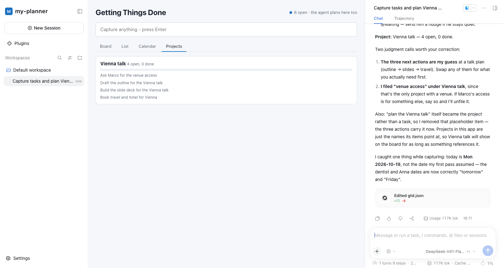 GTD: projects and progress